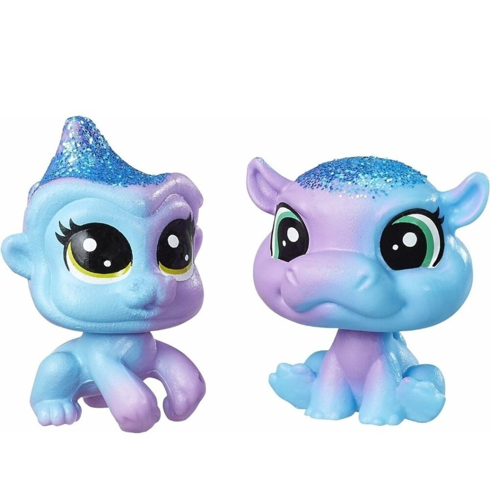 Littlest Pet Shop #9 #10 Indiglow Apely and Cerulean Sparkle Mini Figures